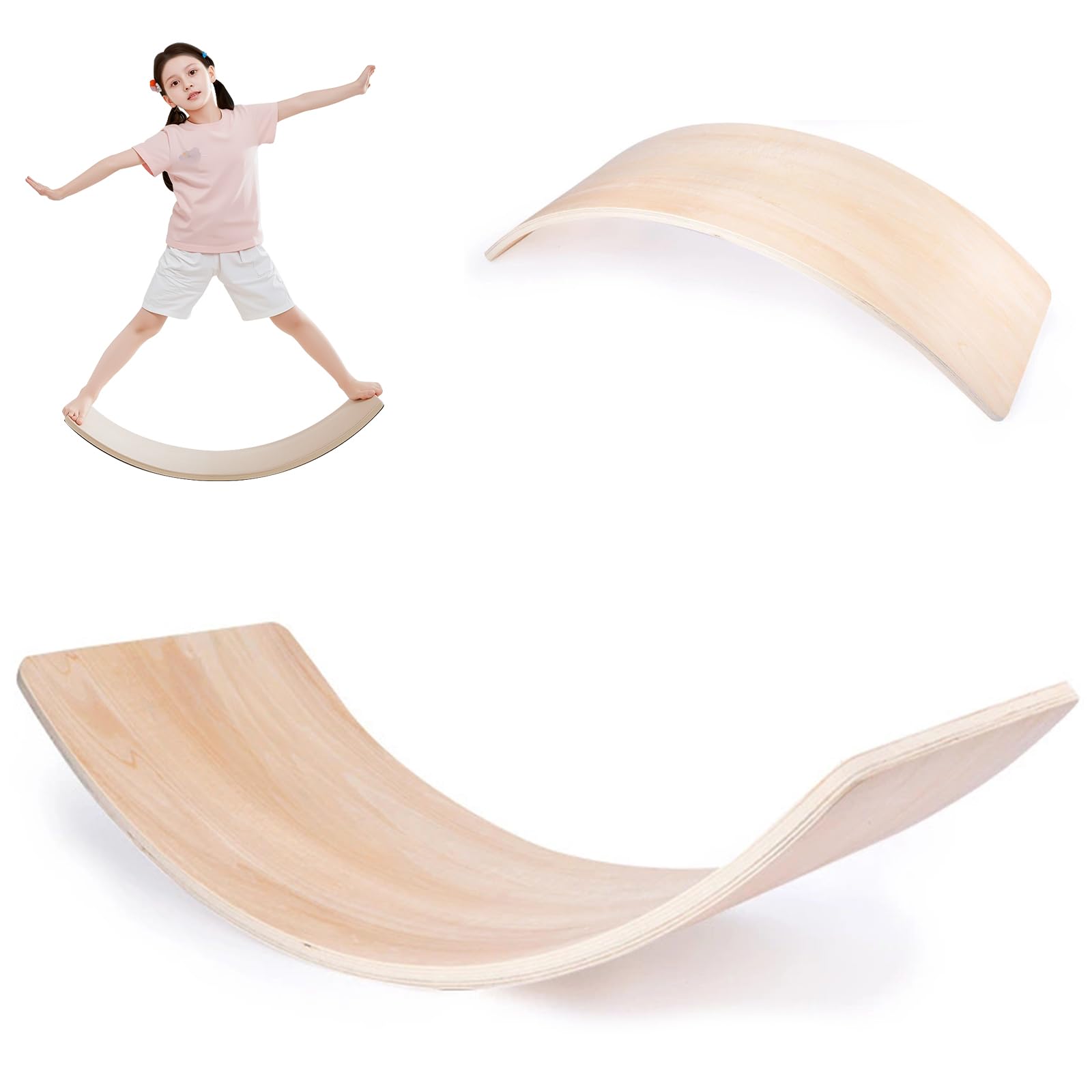 バランスボード 木製 子供 大人 体幹トレーニング 室内遊具 フィットネス ダイエット器具 ヨガ 軽量 ア..