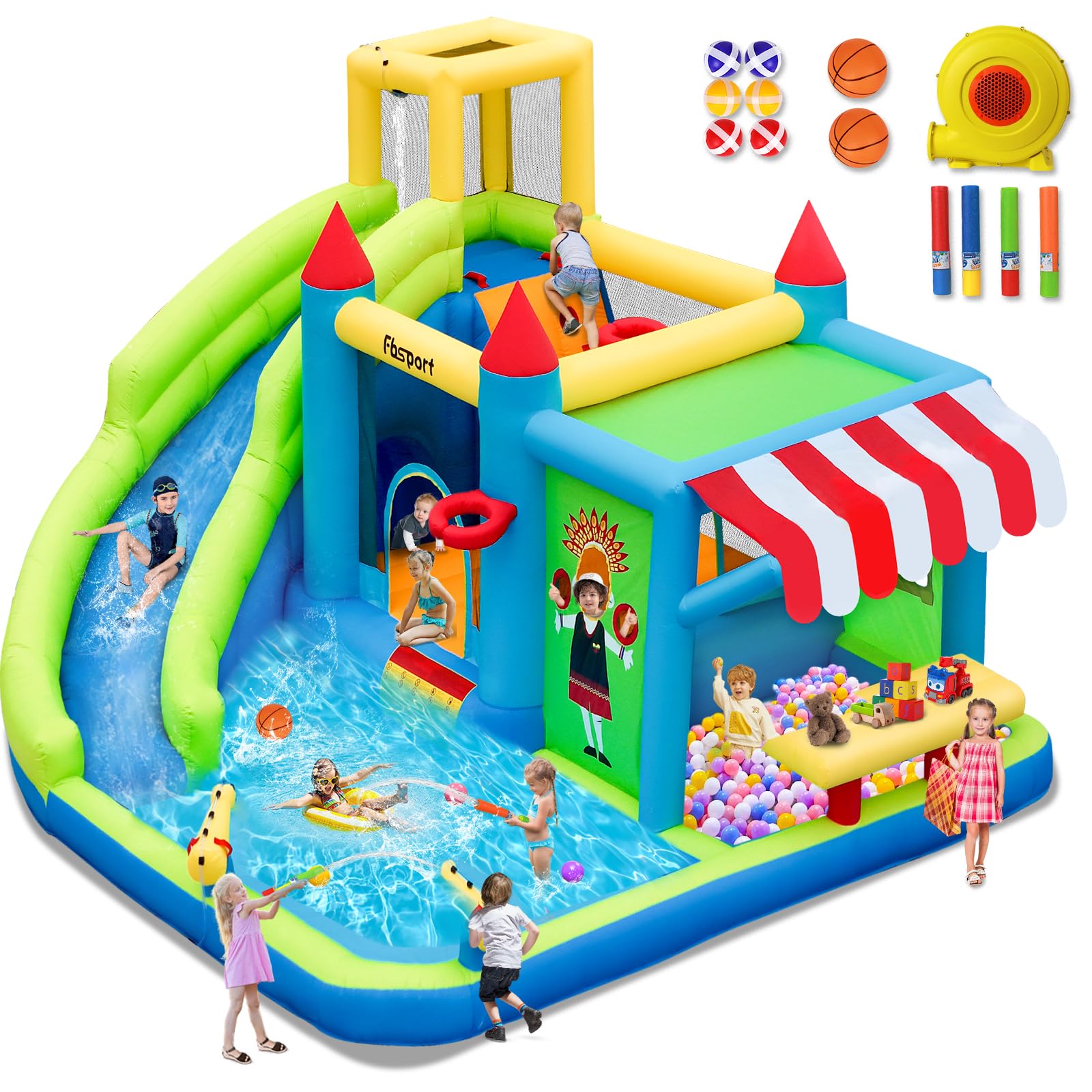 エアトランポリン エアートランポリンエアー遊具大型遊具 424×388×238 CM 室内 折りたたみ 部屋遊び 室..