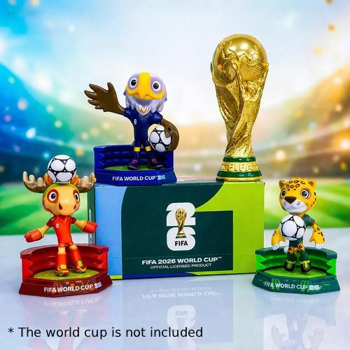 【WCC26】【オススメ】FIFA ワールドカップ 2026 公式 ミニマスコットフィギュア3体セット【サッカー/Worldcup/クラッチ/ザユ/メープル/Mascot】