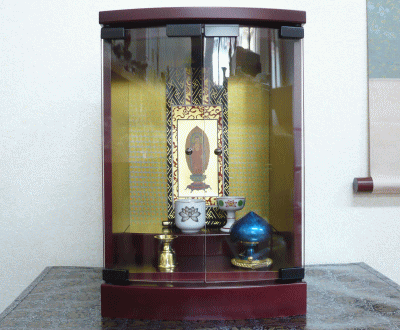 仏壇 ミニ仏壇 家具調仏壇 モダン仏壇プラネット12号 ワイン色 国産