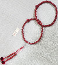 数珠・念珠：瑪瑙菊房銀輪共仕立浄土...