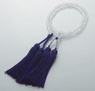 数珠 京念珠 女性用 水晶切子浄土真宗(共仕立門徒二輪正絹頭房)