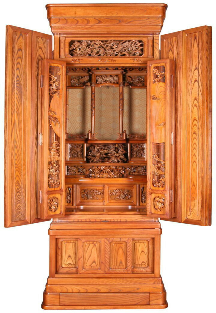 仏壇と同時購入で真宗専用仏具半額ご奉仕仏壇 唐木仏壇 二方練 本欅 幸村20号 胴長 仏具付