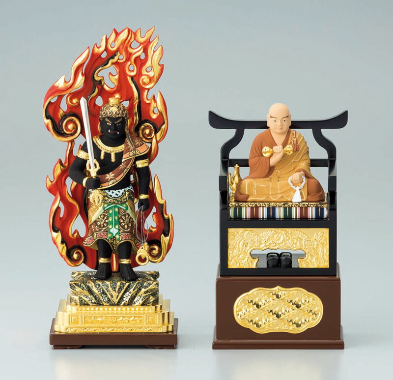 仏像脇仏真言宗不動明王・弘法大師極上彩色