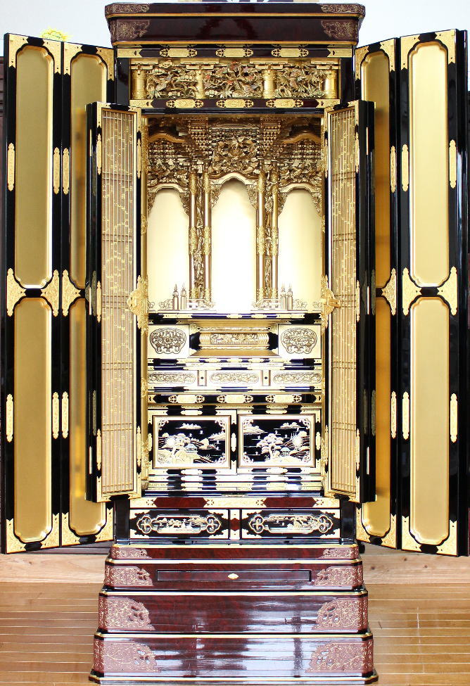 仏壇 金仏壇 浄土真宗本願寺派 京型胴長 西 木出22号 金具打ち