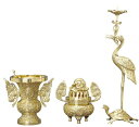 仏光寺派阿弥陀堂型三具足 極上磨 4.5寸