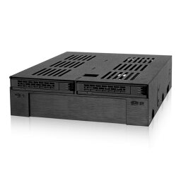 MB322SP-B ExpressCage リムーバブルケース 1 x 5インチベイ に 1 x 3.5インチベイ + 2 x 2.5 インチ SATA SAS HDD SSD 搭載 ICYDOCK