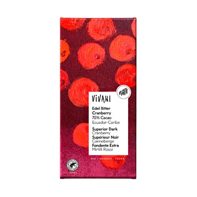 ヴィヴァーニ オーガニックダークチョコレート クランベリー 100g×2個のサムネイル