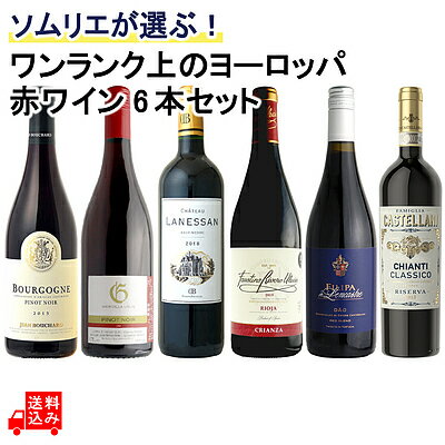 【送料込み】ソムリエが選ぶ！ワンランク上のヨーロッパ赤ワインセット 750ml×6本 【DB】