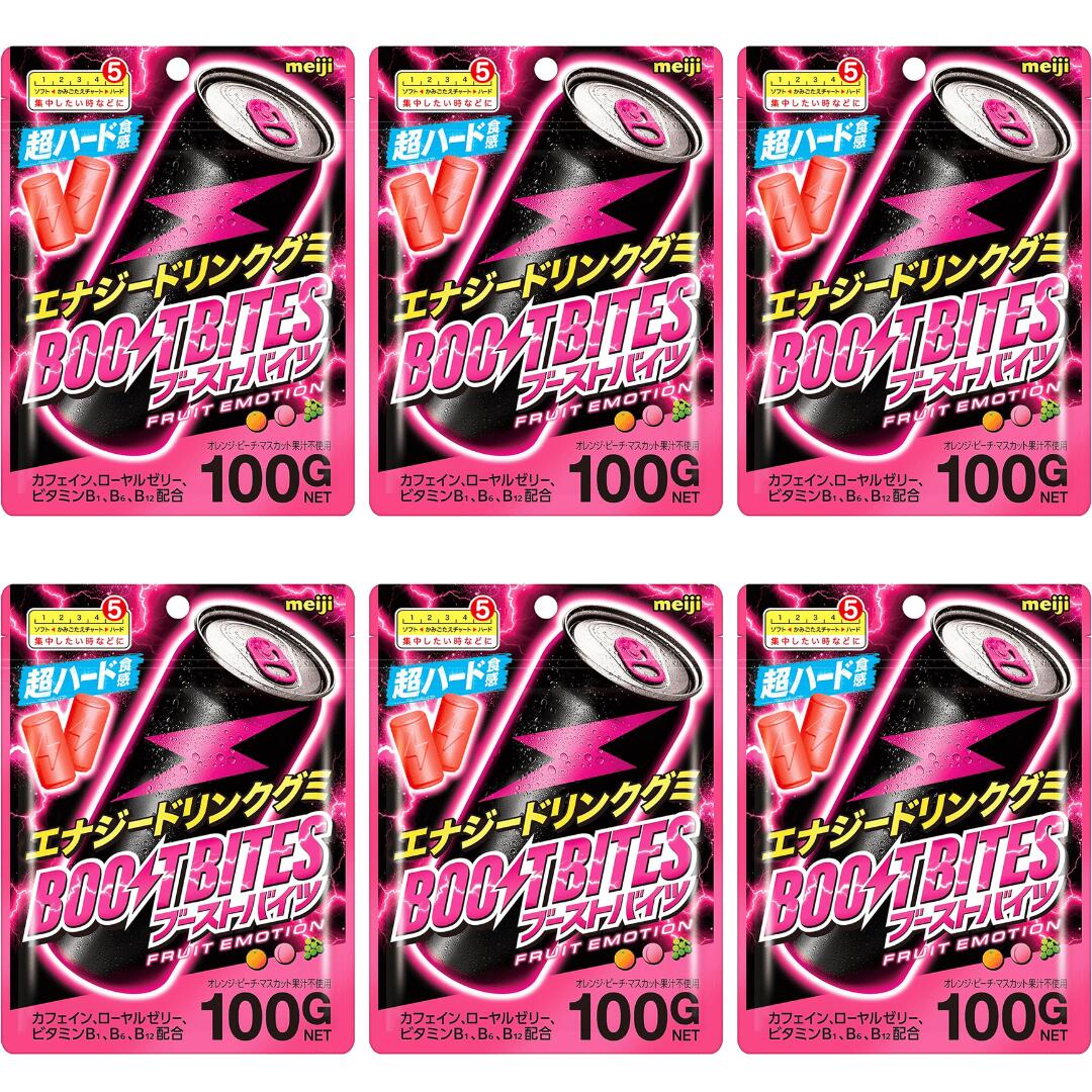 ブラックフライデー【開始4時間限定】ポイントアップ5倍明治 ブーストバイツ フルーツエモーション エナジードリンクグミ 100g×6個