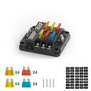 【マラソン10倍ポイント】送料無料 6ウェイ 回路カーボート ヒューズボックス ホルダー LED警告ライト キット付き ATO ATC ブロックヒューズ ブレー...