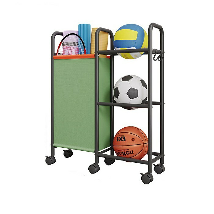 【10倍ポイント期間限定】送料無料 ボール収納棚 スタンド 収納ラック 整理カゴ ボールホルダー スポーツ用品収納ラック 組立式 省スペース 隙間 サイド収納