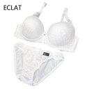 ECLAT バテンレース風 台付き ブラジャー ショーツ セット 大きいサイズ 盛り ブラショーツセット ブラショー 901201【おまかせ便で送料無料】E70 E75 E80 E85 F70 F75 F80 F85