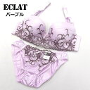 ECLAT 豪華なツタ柄の二欲染めレース ブラショーツ。グラマーサイズ 台付きブラジャー&ショーツ ブラジャー ショーツ セット 大きいサイズ ブラショーツセット ブラ セット ショーツ 903601