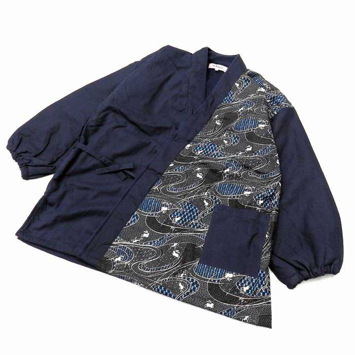 和楽和衣 裏フリース 冬の 作務衣 レディース 表地は綿100%の天然素材 ゴム入りの袖・裾 31-32202 2