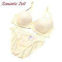 Romantic Doll リフトアップ シフォン 花柄チュールレース 台付き ブラショーツセット ブラショー 大きいサイズ 910301 ブラジャー ショーツ セット 大きいサイズ セクシー プチプラ 脇高 E70 E75 E80 E85 F70 F75 F80 F85