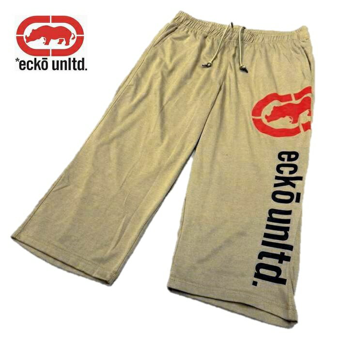 エコー アンリミテッド ecko unltd. メンズ 7分丈パンツ クロップドパンツ はんぱ丈パンツ 大きいサイズ EMC12316B ハーフパンツ ショートパンツ 大きいサイズ メンズ 綿100% スポーツ トレーニング 膝上 ルームウェア