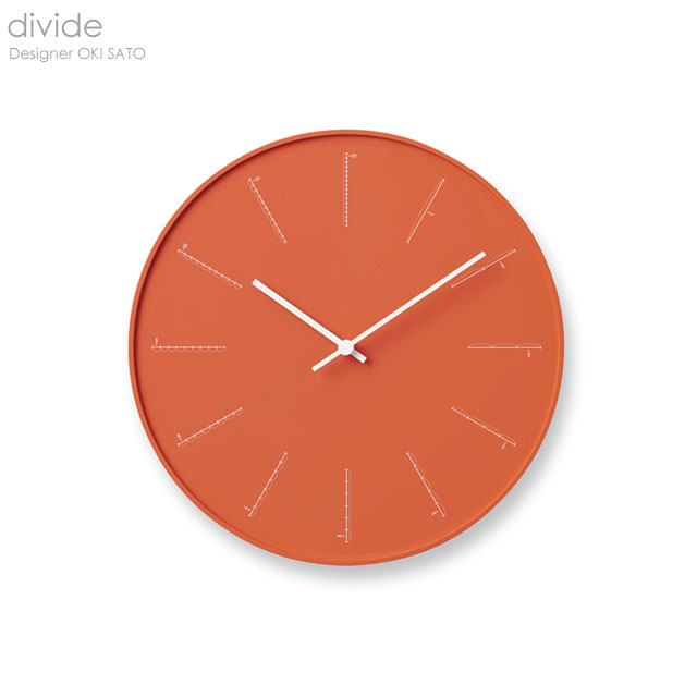 divide(ディバイト) オレンジ 掛け時計