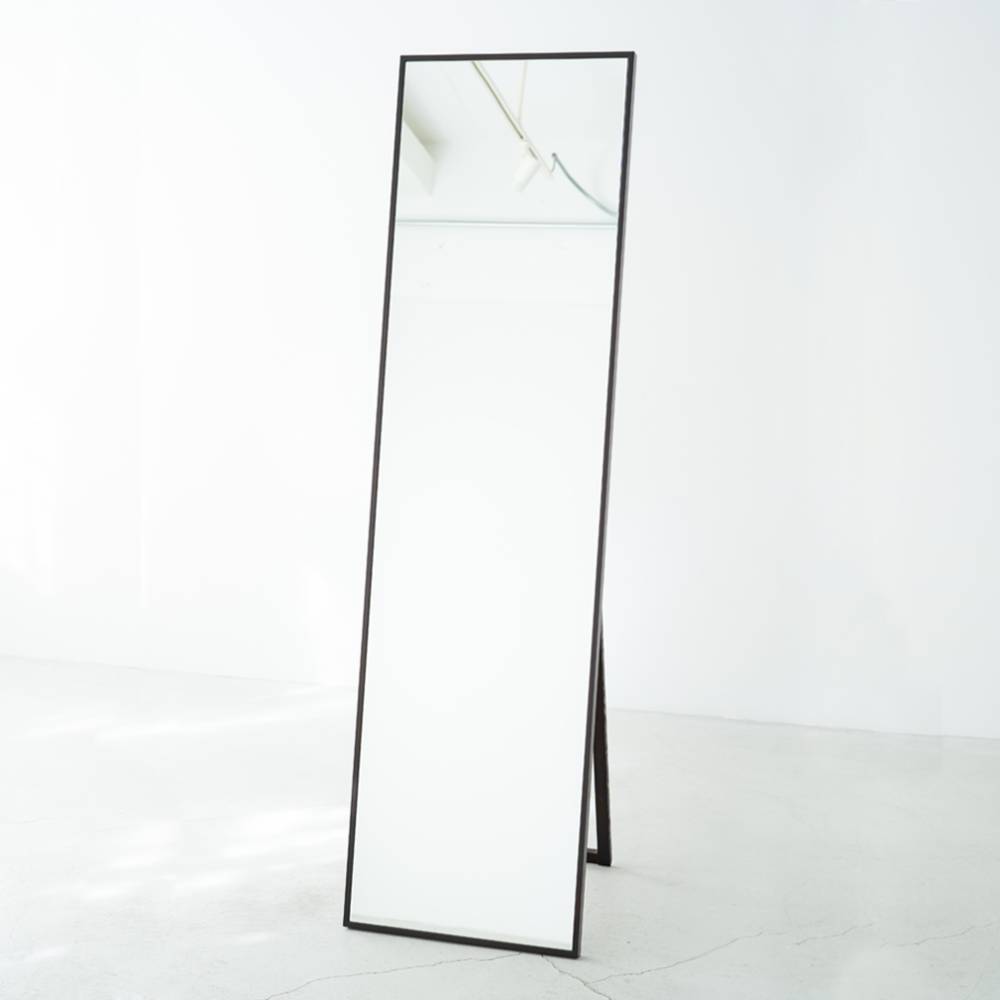 細枠 スタンドミラー 幅42cm NK-3 天然木 鏡 姿見 全身鏡 組立不要 日本製 永井興産 | スタンド ミラー かがみ 全身 スタンド鏡 全身ミラー ミラー鏡 薄型 コンパクト ワイド シンプル おしゃれ 北欧 韓国 ナ [2]