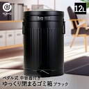 ゴミ箱 ダストボックス トラッシュカン ペダル式 12L ブラック NQ-0196 Boite ベストコ ごみ箱 ごみばこ トラッシュ缶 くずかご リビング キッチン 分別 おしゃれ ペダル ペール ペール缶 ふた付き ふた フタ 丸型 丸形 円形 バケツ 中子 袋が見えない 鉄 スチール 大容量