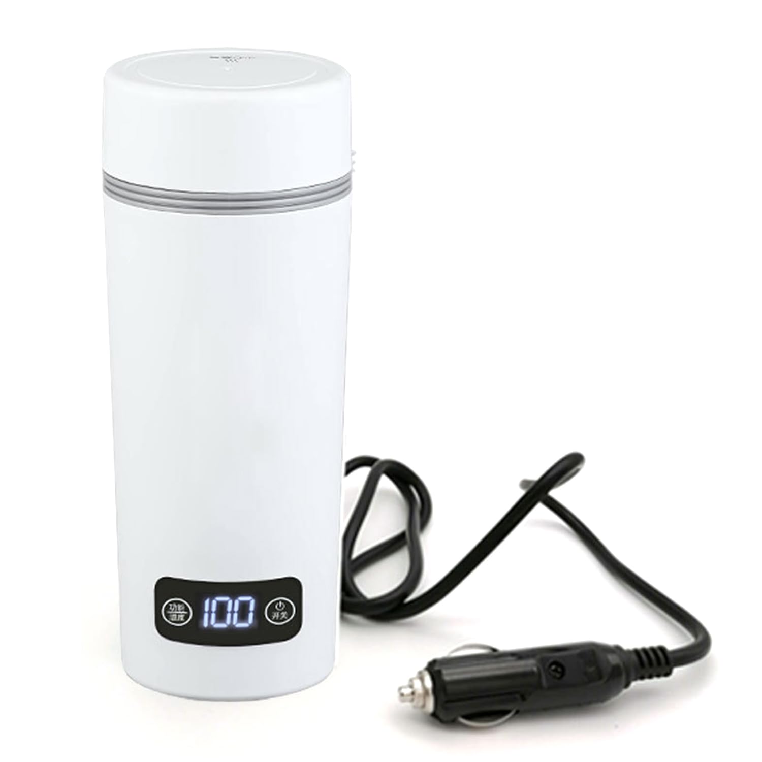 「やかんだけでなく、保温カップにもなる」 MACOLAUDER 車載電気ケトル 沸騰・保温モード 450ml 電気ポット 304ステンレス 車中泊 12V/24V 粉ミルク45℃・花茶60℃・コーヒー80℃・お湯100℃ 小型 一人用 温度表示 (ホワイト