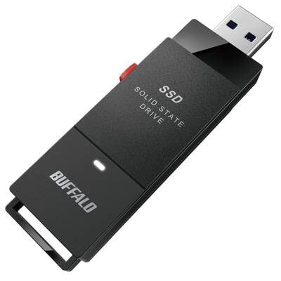 楽天生活応援ショップ　楽天市場店バッファロー （ BUFFALO ） PC対応 USB3.2（Gen2） TV録画 スティック型SSD 1TB ブラック Type-C付属 SSD-SCT1.0U3-BA