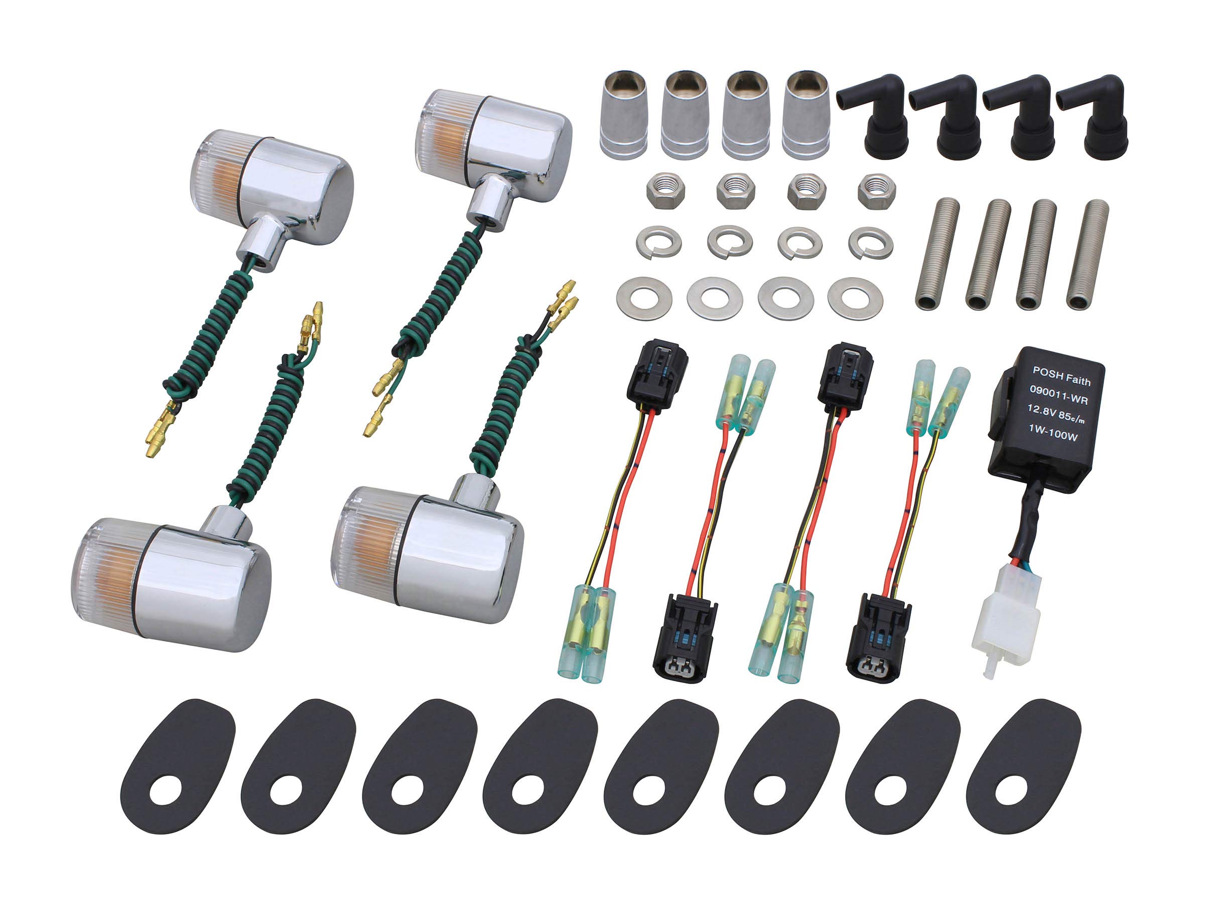 ポッシュフェイス(POSH FAITH) バイク用品 ウインカーキット クラシカル 71タイプウインカー車種専用キット Z900RS/CAFE(18-25年) | Z650RS(22-24年) メッキボディ／クリアーレンズ 132092-53のサムネイル