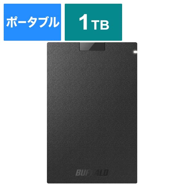 バッファロー SSD-PG1.0U3-BC USB3.2 Gen1 ポータブルSSD Type-A 1.0TB ブラック