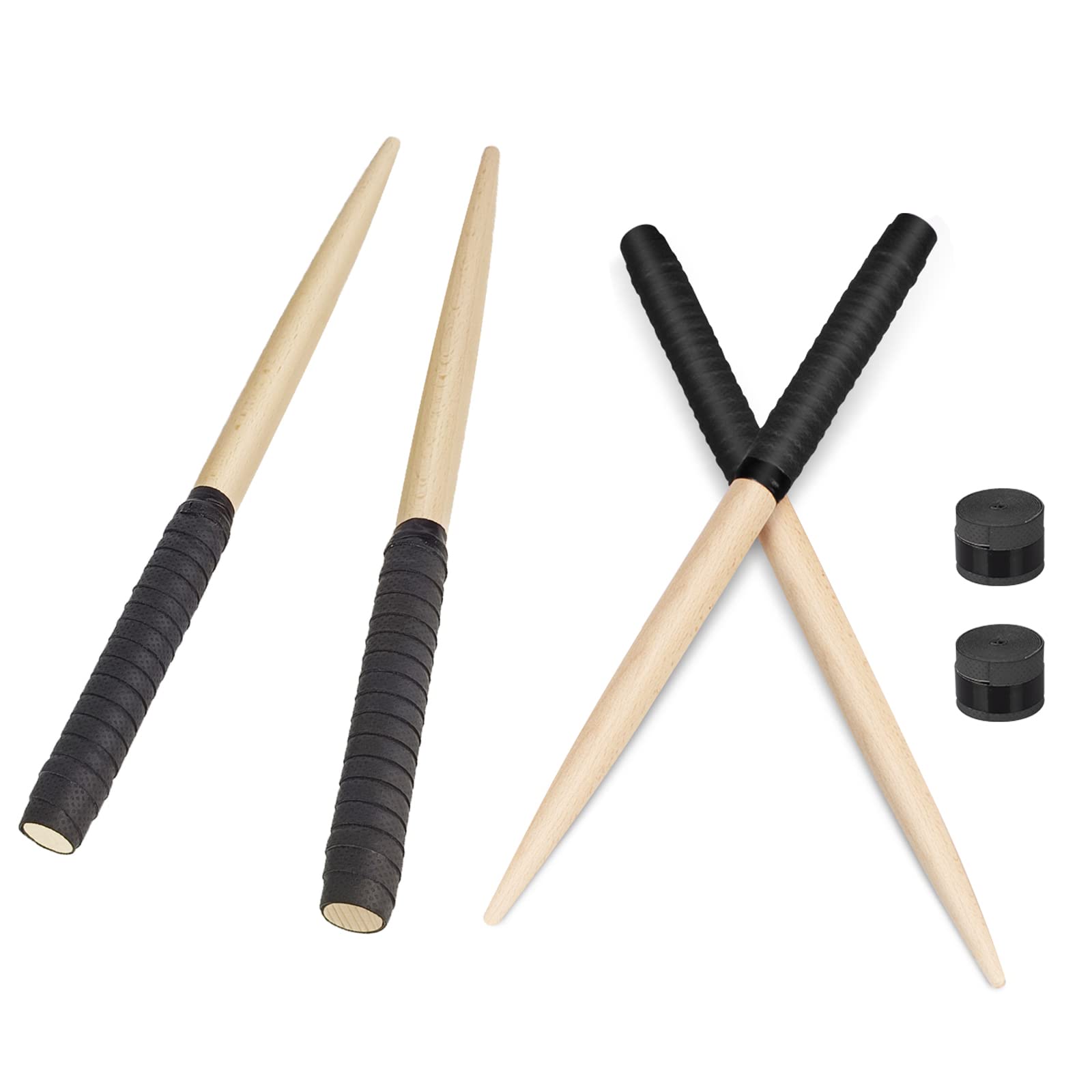 マイバチ 使いやすい 長さ約380mm 直径20mm 4本2組 予備グリップテープ付き (ブラック)のサムネイル