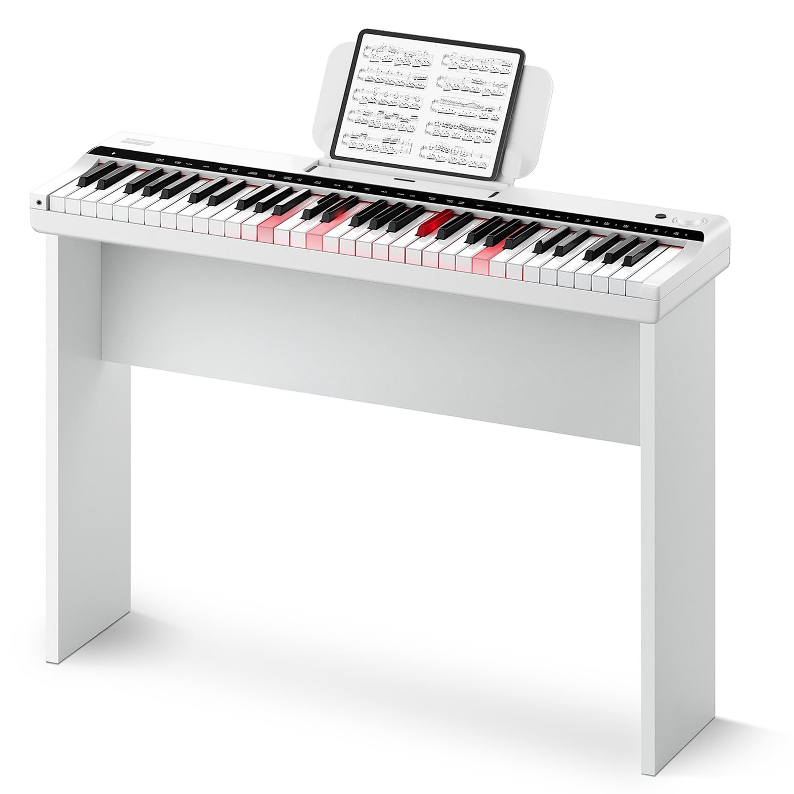Donner 電子キーボード ピアノ 61鍵盤 光る鍵盤 充電可能 500音色 300リズム 60デモ MIDI対応 軽量 コンパクト 持ち運び便利 初心者 子供 練習 木製スタンド 譜面台 電源アダプター 日本語説明…