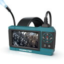 HANMATEK 工業用内視鏡、4.3 インチ TFT スクリーン、16.5 フィートのフレキシブル ケーブル、IP67 防水、調整可能な LED ライト付き 8mm カメラ、USB-C 充電、4 時間のバッテリー寿命、180° 回転ディスプレイ IE01