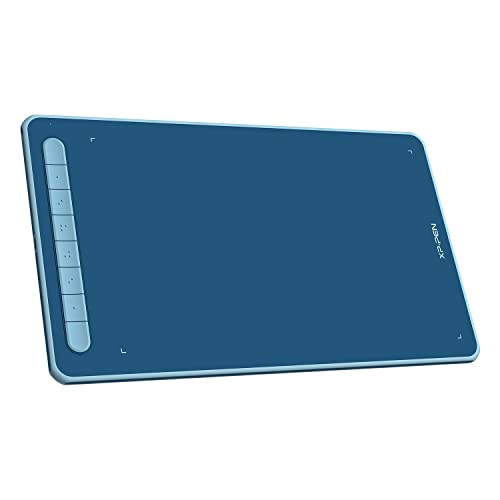 XPPen ペンタブ ペンタブレット X3チップ搭載ペン 10x6インチ 8個ショートカット 選べる4色 板タブ お絵かきソフトウェア付 Android Windows Mac Chromebook Linux 対応 Deco L ブルー 