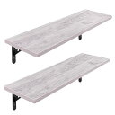 HASONA ウォールシェルフ 壁掛け棚 (防水 防カビ 壁 棚 ラック 幅42cm×奥行15cm) 防虫 滑らか 2個セット おしゃれ 木製 玄関/キッチン/洗面所/寝室 取り付け簡単 吊り穴 日本語取扱説明書付き グレー