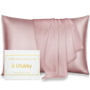 Utukky 枕カバー シルク枕カバー【TVで紹介】50×70cm シルク100%枕カバー 6Aランク 封筒式 両面用 シルクタイプ 封筒式 ピローケース 美髪・美肌 乾燥対策 静電気防止 お肌に優しい 抗菌防臭 寝具 1枚セット ローズ