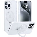 CASEKOO iPhone 15 Pro Max 用 ケース 【新生活に役立つ・多機能一体】Magsafe対応 米軍MIL規格 耐衝撃 隠しスタンド 指紋防止 マット仕上げ 黄変防止 薄型半透明 スマホケース ストラップホール付き ワイヤレス充電対応 ア