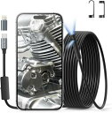 Teslongファイバースコープ USBデュアルレンズ内視鏡カメラ 1080P HDスコープカメラ 8+1個高輝度LEDライトスネークカメラ デジタル内視鏡 IP67防水検査カメラ iPhone用工業用内視鏡 自動車/機械/排水口/配管内/自宅建築の点検
