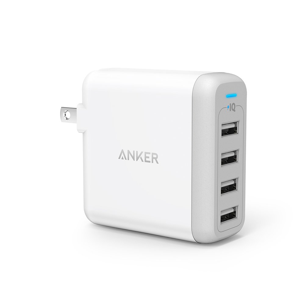 楽天生活応援ショップ　楽天市場店Anker PowerPort 4 （40W 4ポート USB急速充電器） 【急速充電 / iPhone&Android対応 / 折畳式プラグ搭載】（ホワイト）
