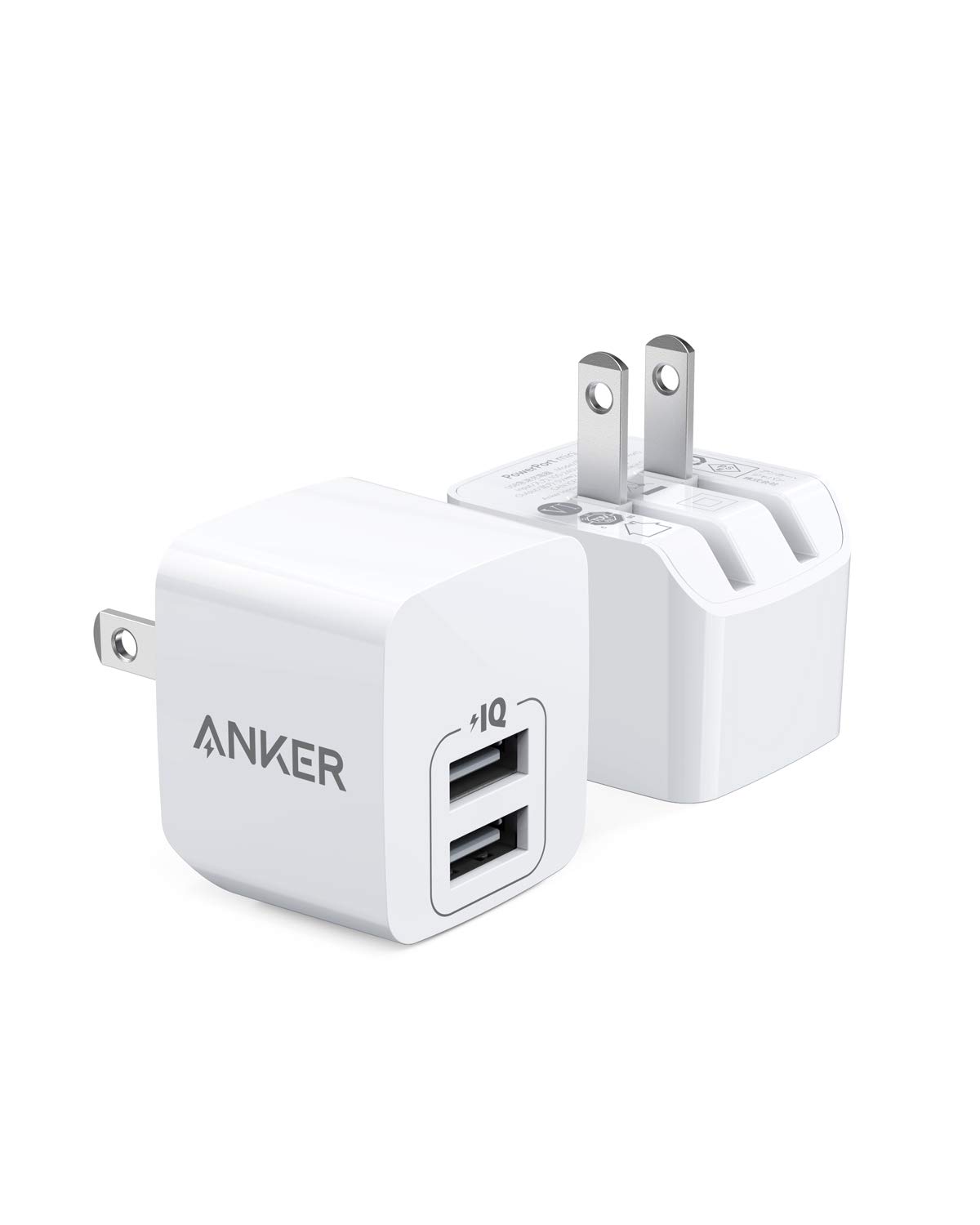 楽天生活応援ショップ　楽天市場店【2個セット】Anker PowerPort mini（USB充電器 12W 2ポート）【PSE技術基準適合/折りたたみ式プラグ/PowerIQ/超コンパクトサイズ 】iPhone iPad Android各種対応 ホワイト