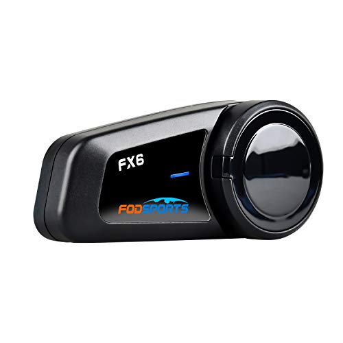FODSPORTS バイク インカム FX6 インカム 6人同時通話 通信自動復 FMラジオ付き インカムバイク用 他インカムと接続可能 Bluetooth5.0インカム 1000m通信距離 12時間以上使用 オートバイヘッド…