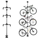 ZYLKEKL 自転車スタンド サイクルスタンド 3台収納 高さ調節 (高さ146~364CM) ディスプレイ バイクタワー 頑丈 転倒防止 防錆 耐腐食性 ロードバイク 電動自転車 ロードバイク 収納 玄関収納 屋外収納 多機能 省スペース 自立式 シル