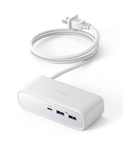 Anker 521 Power Strip（USBタップ 電源タップ コンセント差込口 3口 USB-C 1ポート USB-A 2ポート 延長コード 1.5m）【PSE技術基準適合/USB Power Delivery対応】 iPhone iPad Pro