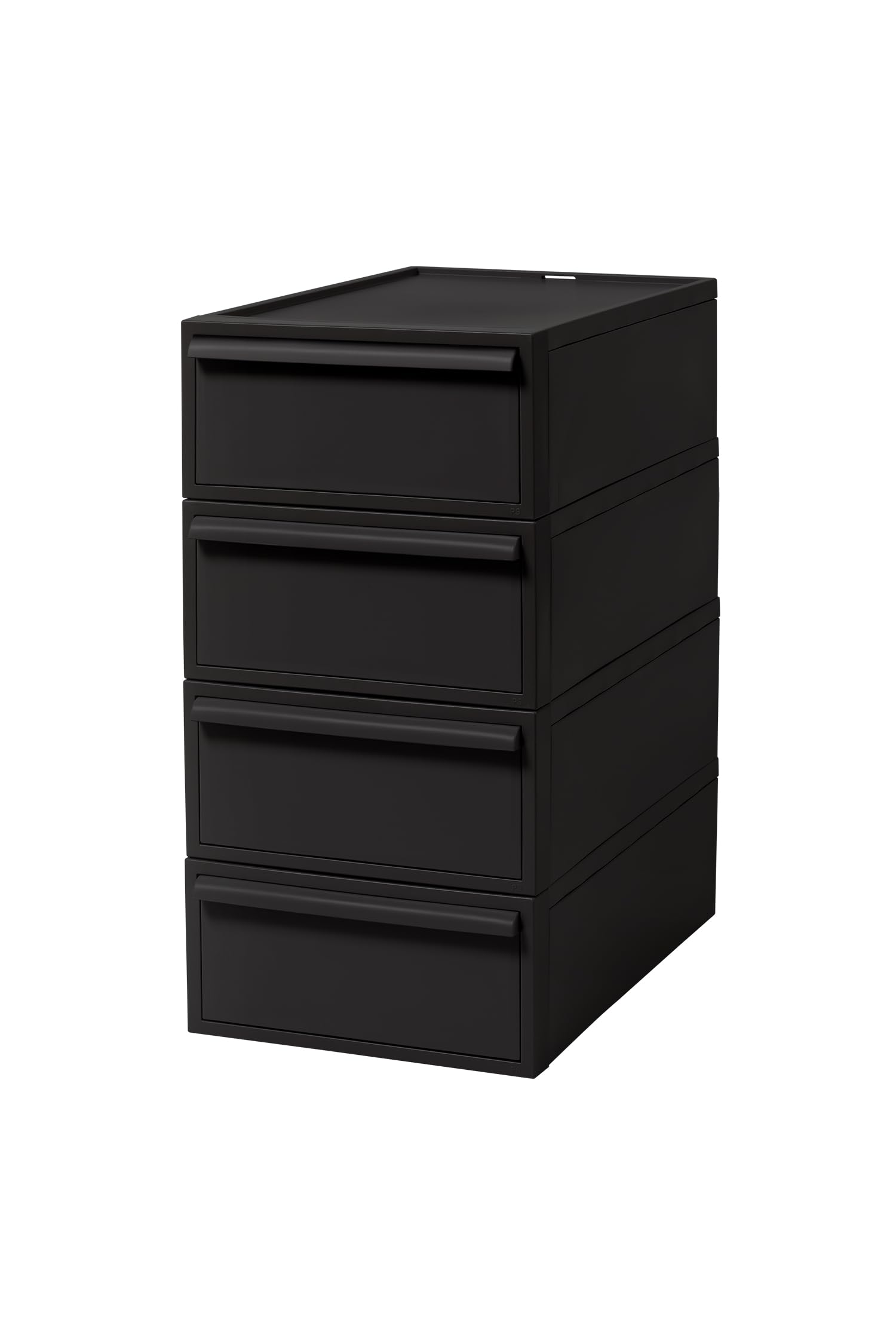 ライクイット (like-it) 収納ボックス クローゼットシステム 引出し (S) 4個組 オールブラック CS-D1 4P 奥行き52cm 衣装ケース 衣類収納 届いてすぐに使える