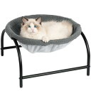 JUNSPOW 猫ベッド 猫ハンモック 自立式犬猫用ベッド 猫寝床 ネコベッド 猫用品 ペット用品 丸洗い 安定な構造 取り外し可能 組立簡単 室内 戸外 - グレー