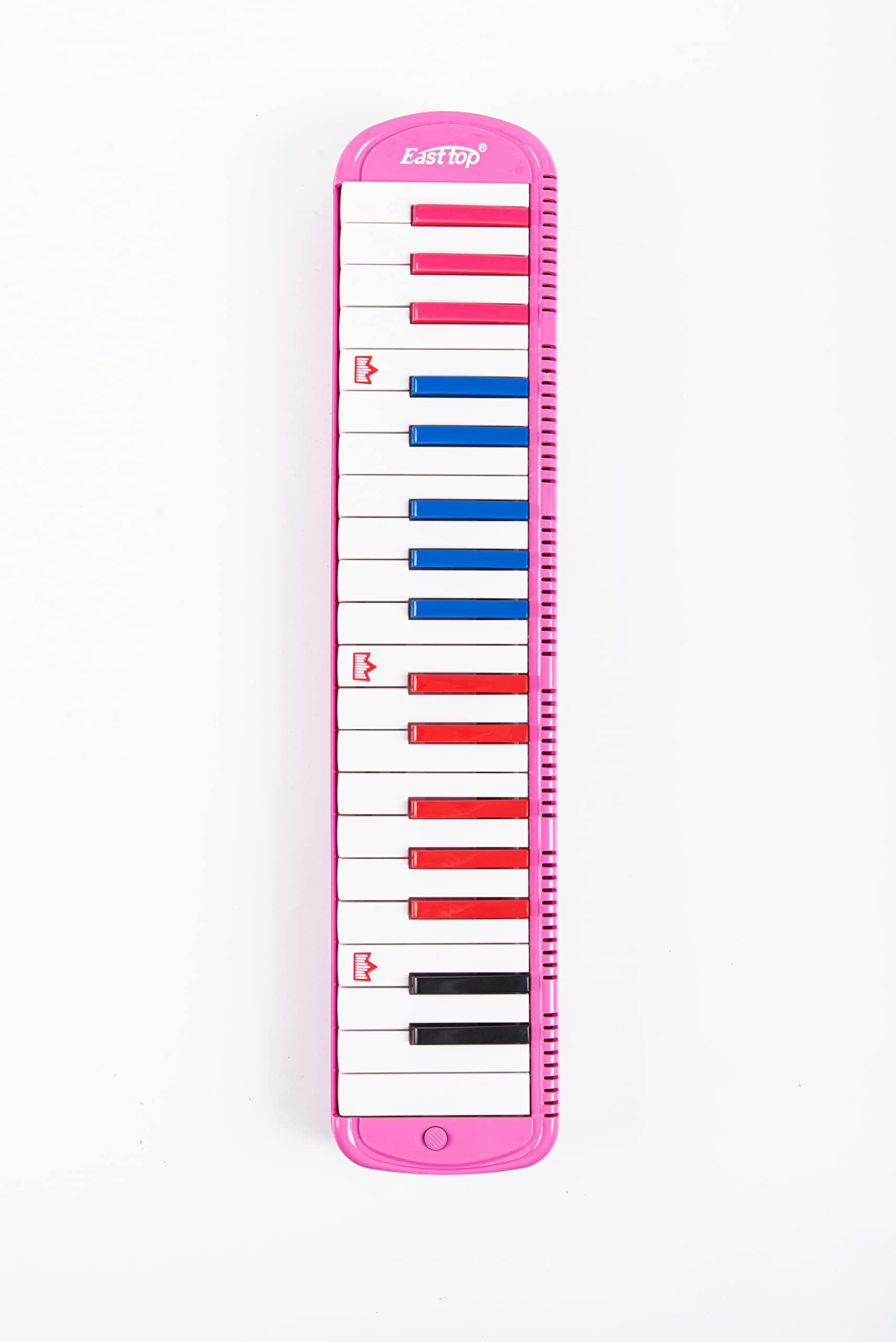 East top 鍵盤ハーモニカ 37鍵 小学生 ピアニカ こども用 軽量 メロディピアノ ふき口 ホース 卓奏 立奏 ケース 付き（Pink）…