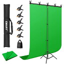 EMART 背景スタンド 撮影スタンド T字型背景スタンド150X260cm 背景スタンドセット 撮影用スタンド グリーンバック 幅、高さ調節可能 生放送、web会議、ビデオ通信、動画などに適用 グリーンバック、背景紙、クロマキー合成、テレワーク、オンライ(3)