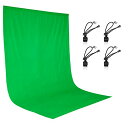 Emart 1.8x2.8m 背景布 緑 zoomのバーチャル背景 4個クリップ付き 無反射 撮影用 緑バックペーパー 写真/ビデオ/テレビに対応 プロなクロマ...