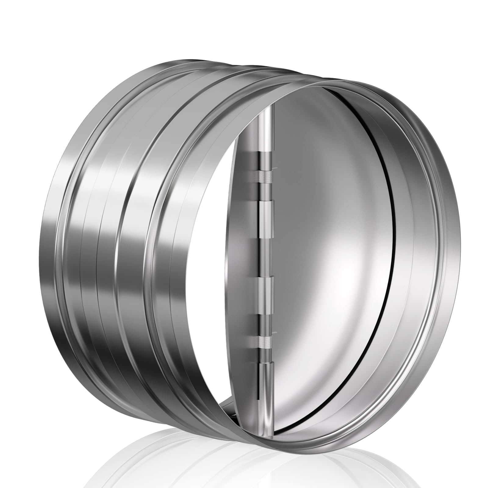 Okryain 逆風防止ダンパー 硬度強化型 チャッキダンパー 逆止弁 逆流防止弁 単方向防塵換気 換気口 換気システム気流制御 ステンレス製 逆流シャッター 換気扇ダクト接続用 (6inch/150mm)