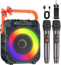 カラオケセット 拡声器 スピーカーセット 家庭用 ワイヤレスマイク2本...(3)