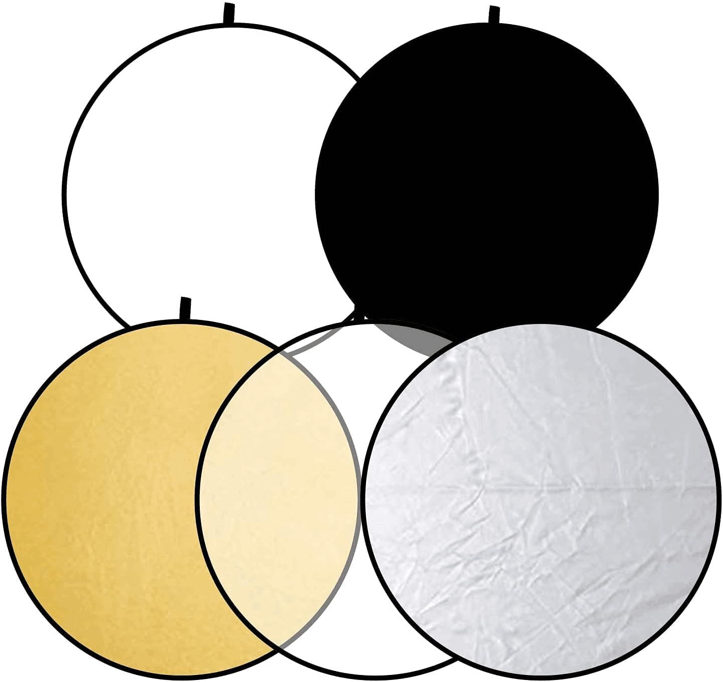 EMART レフ板 110cm/43インチ 撮影用 丸レフ板 5in1 折りたたみ式 写真 ポータブルカメラ 撮影パネル ..