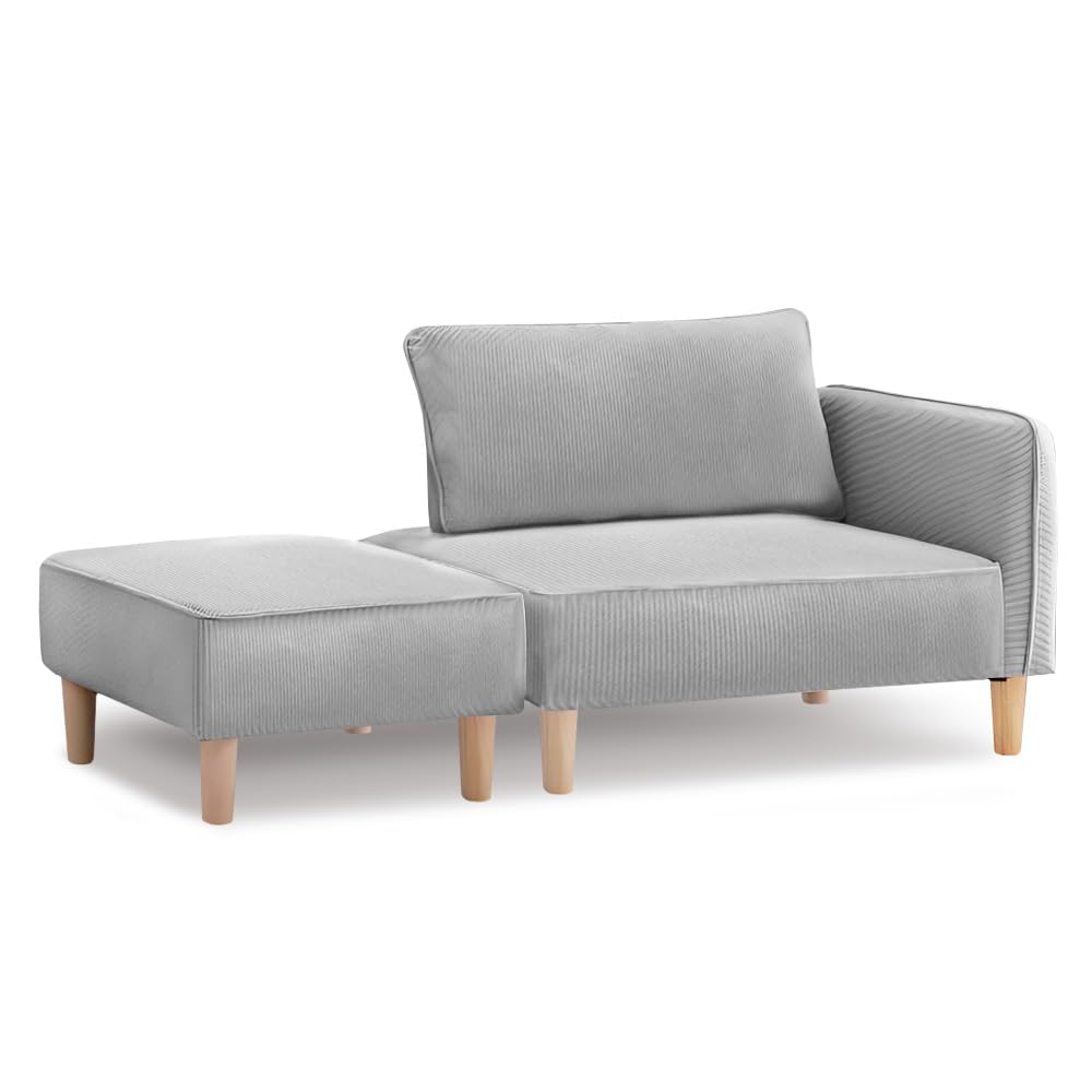 [ URBAN ] 片肘ソファ コーデュロイ クッション付 【自由にレイアウト！ソファベッドにもカウチソファ..